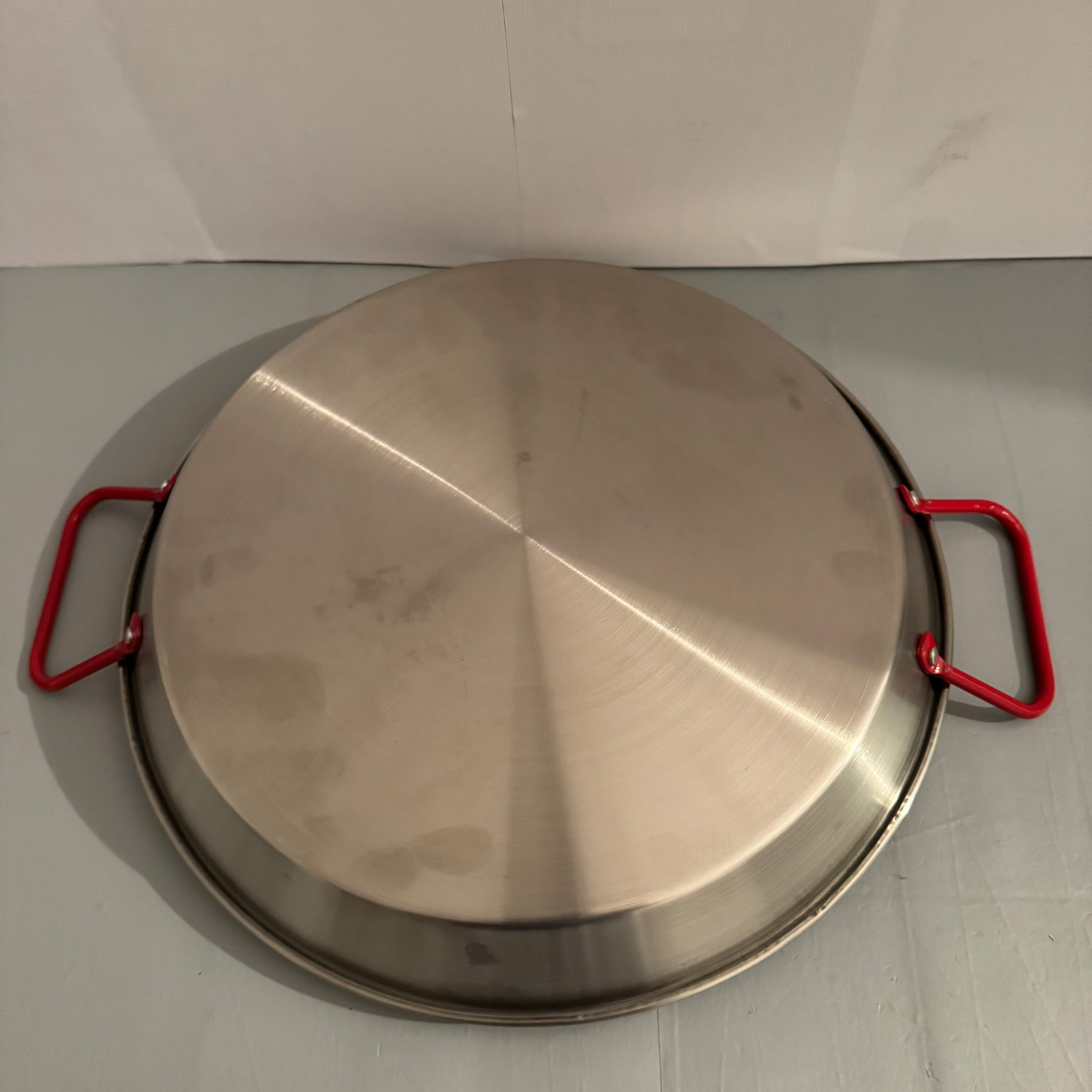 Paellera acero inoxidable Ponixa con asas rojas