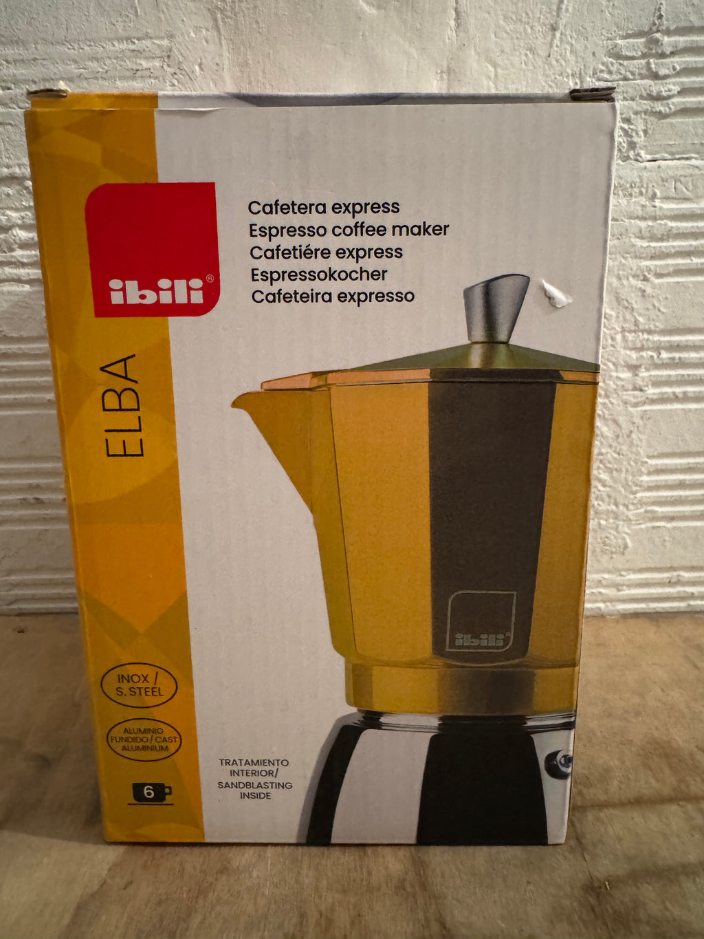 Cafetera italiana express IBILI Elba Peach 6 tazas