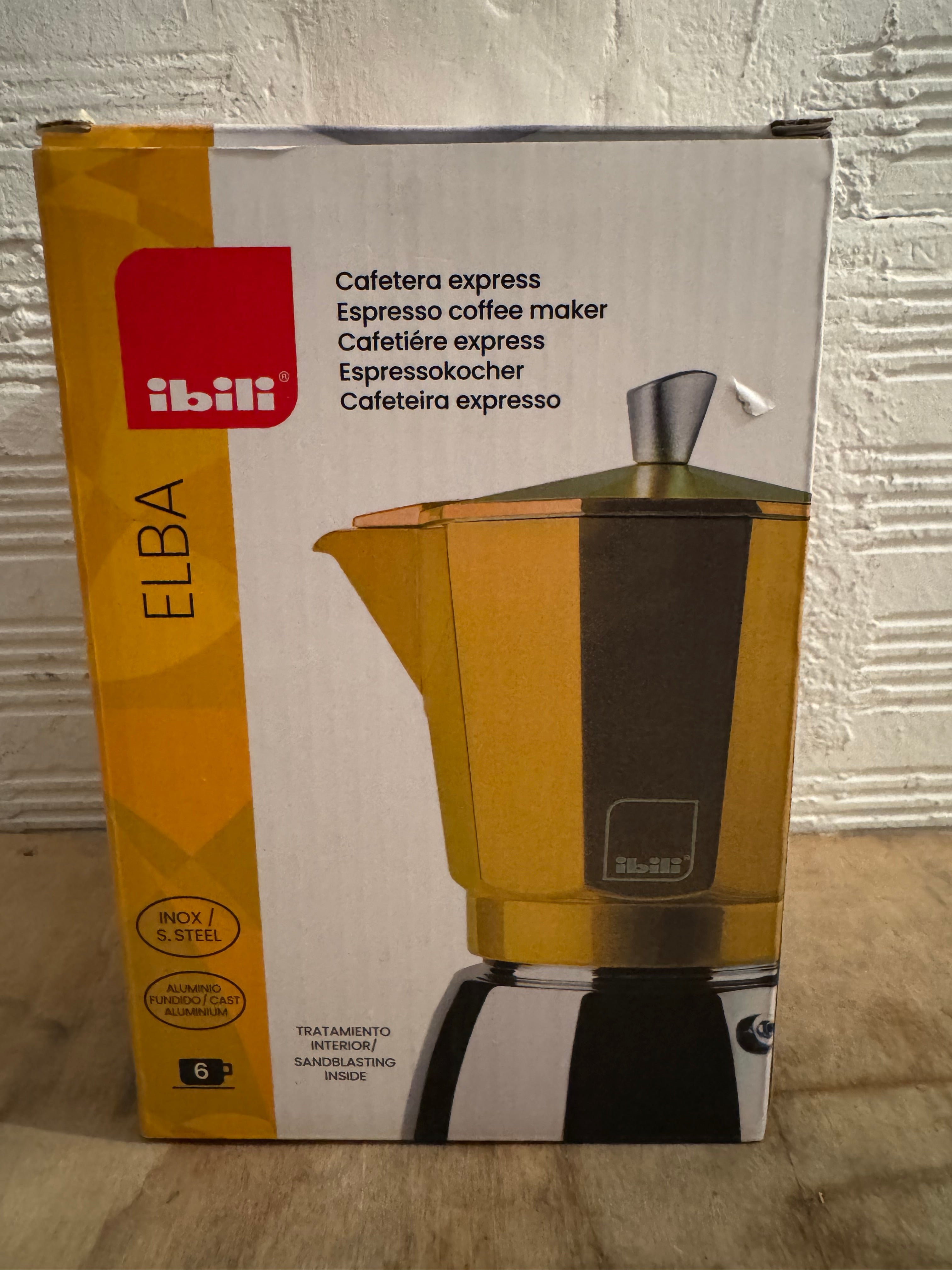 Cafetera italiana express IBILI Elba Peach 6 tazas