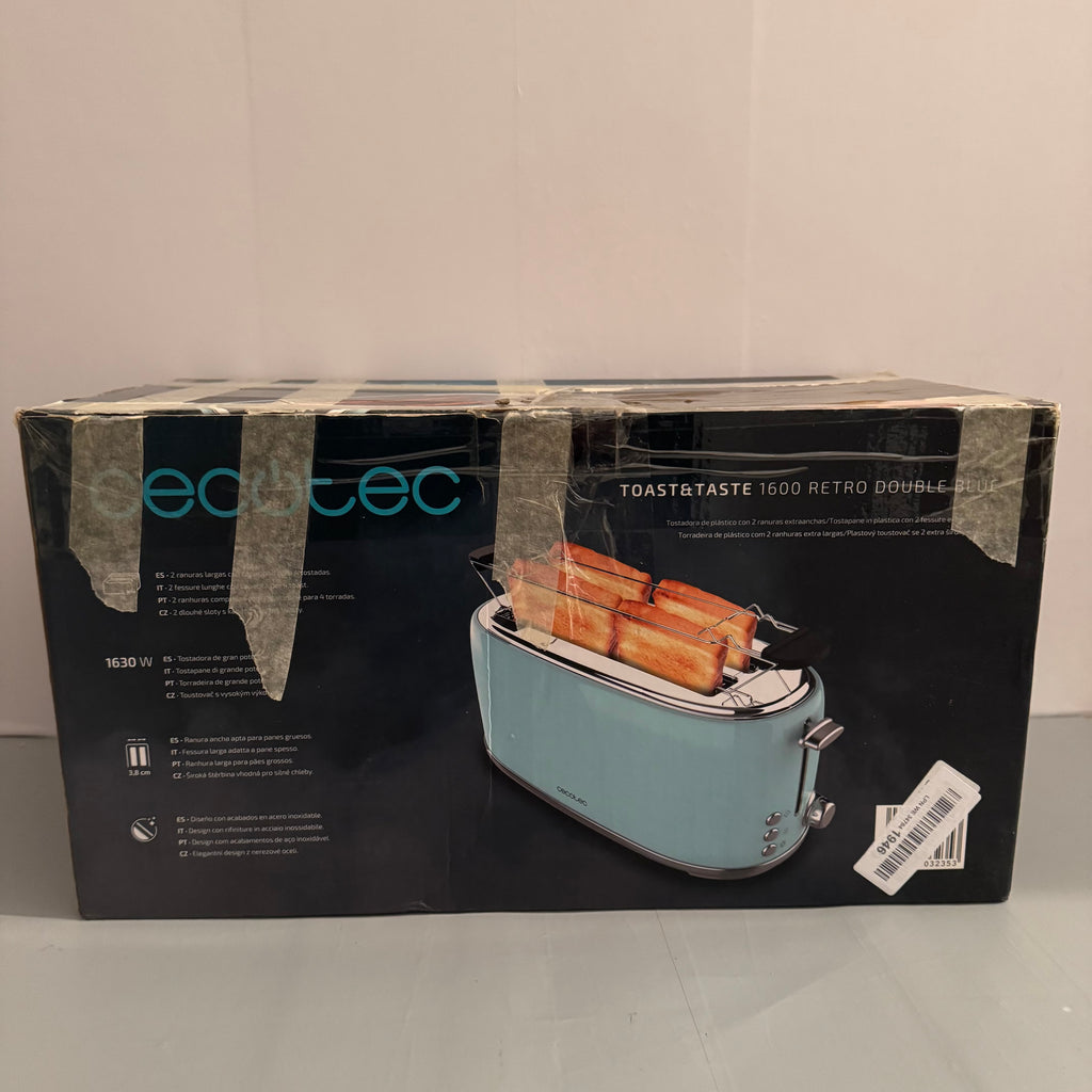 Tostadora Cecotec Toast&Taste 1600 Retro Double Blue 4 rebanadas