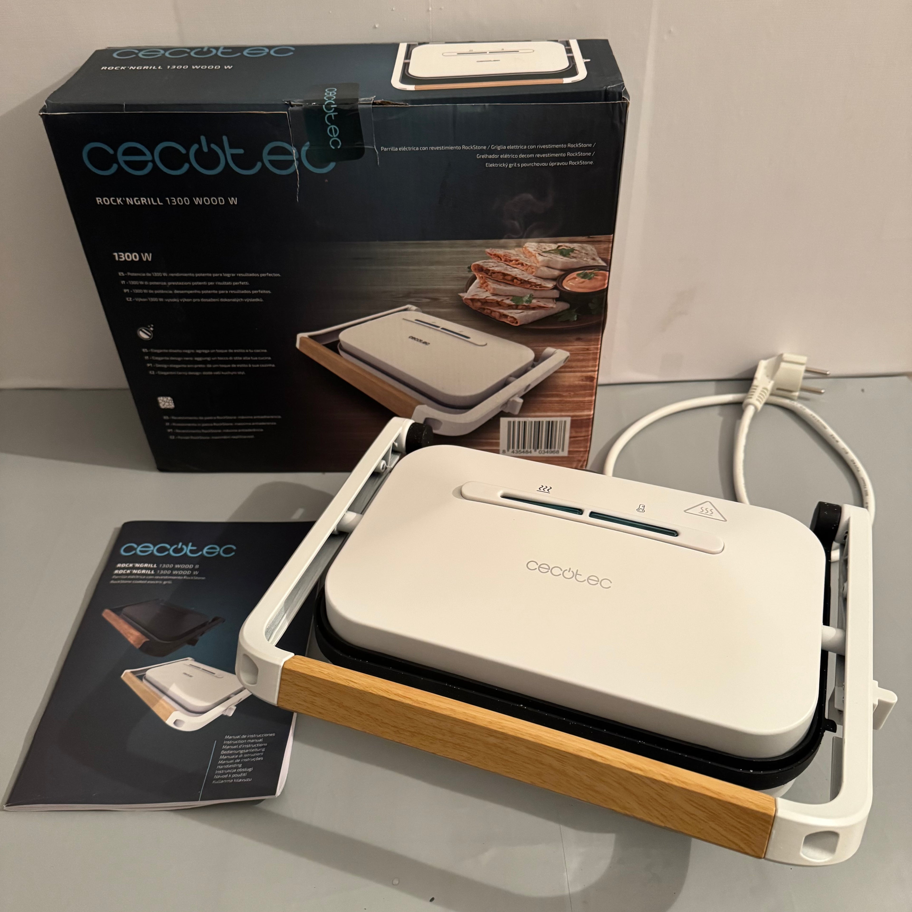 Parrilla eléctrica Cecotec Rock'NGrill 1300 Wood W