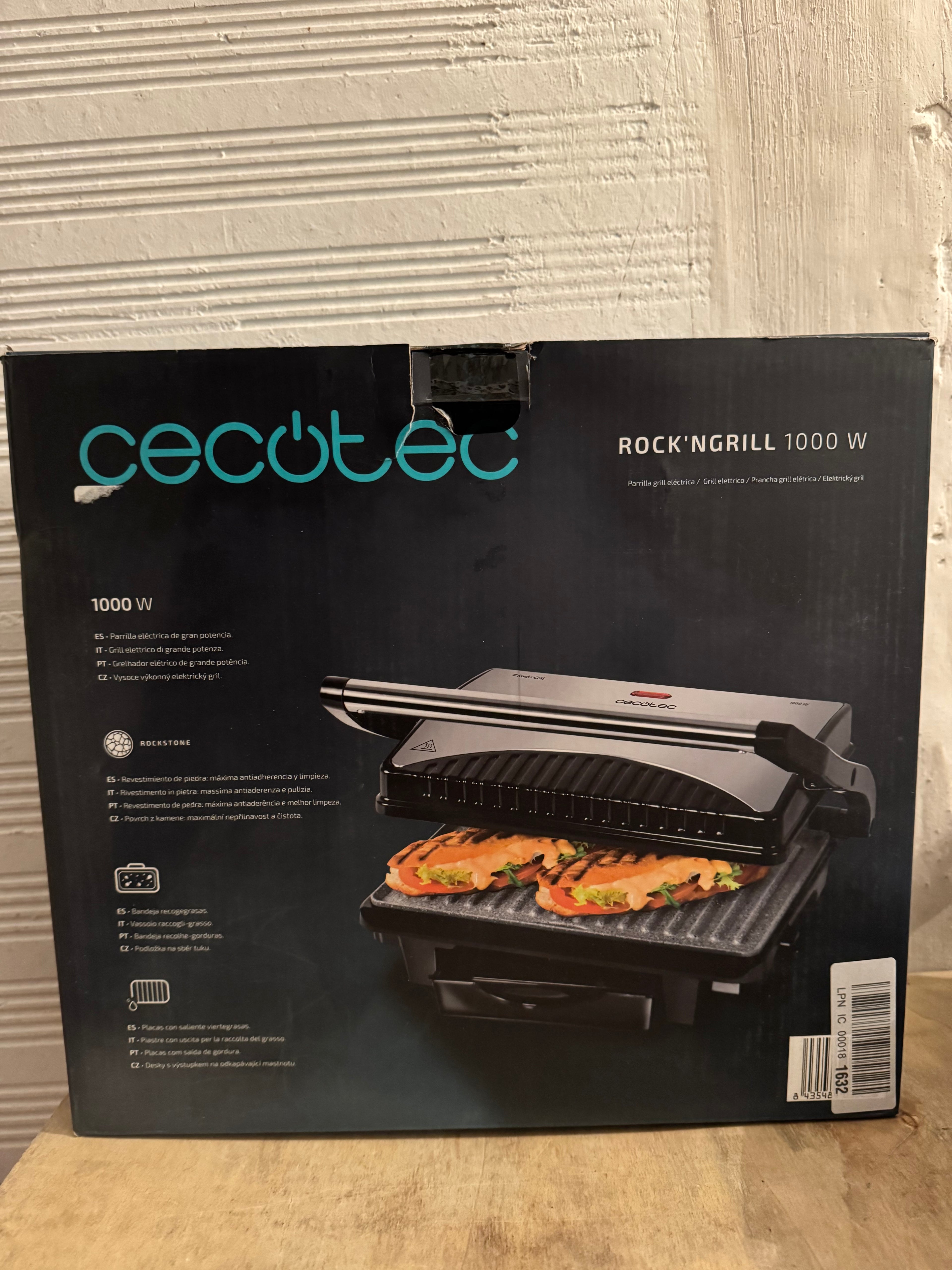 Grill parrilla eléctrica Cecotec Rock'nGrill 1000