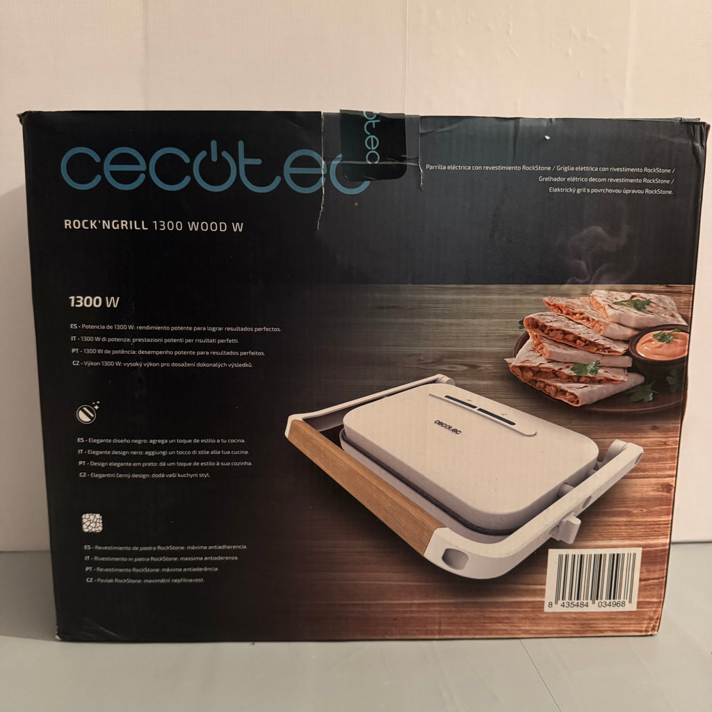 Parrilla eléctrica Cecotec Rock'NGrill 1300 Wood W