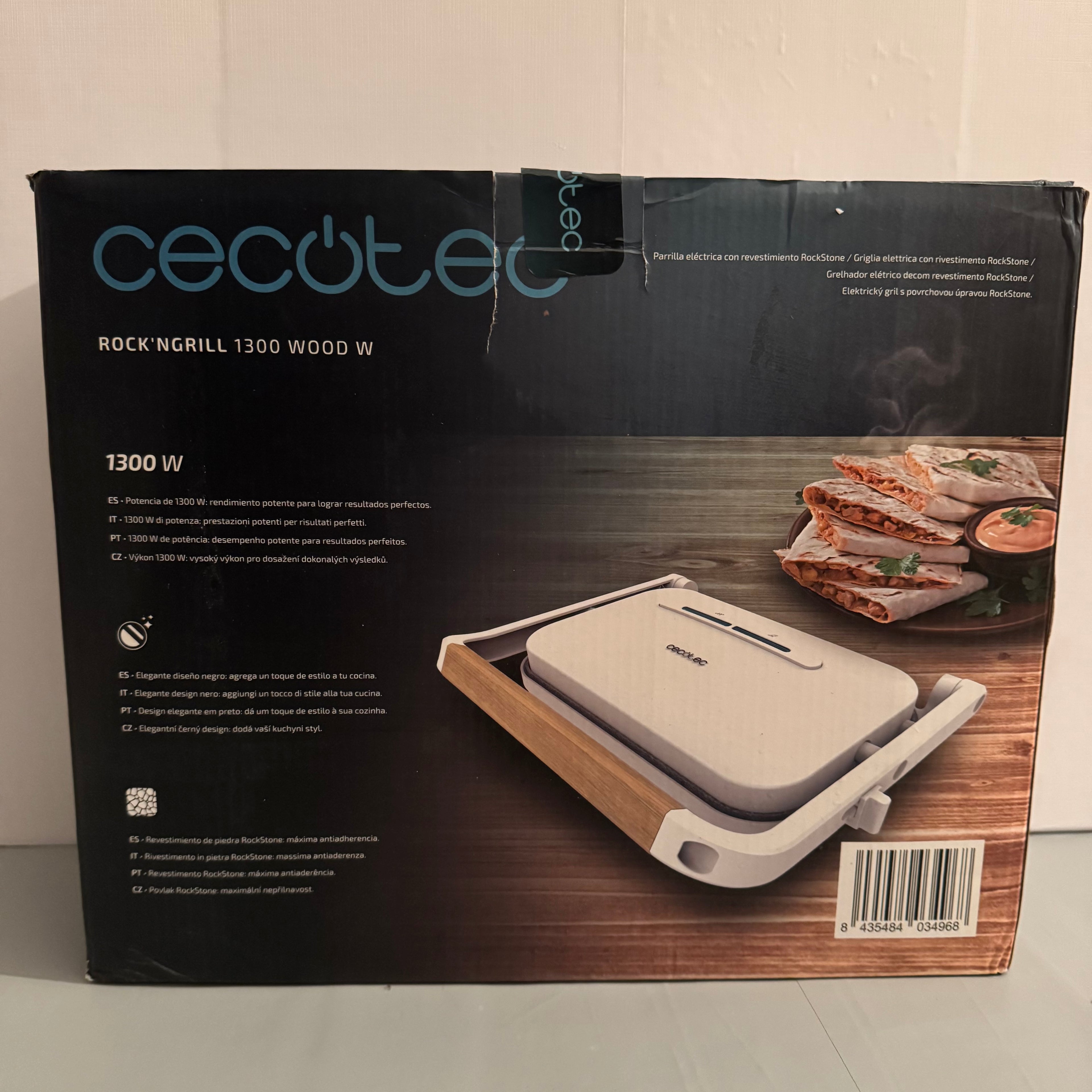 Parrilla eléctrica Cecotec Rock'NGrill 1300 Wood W