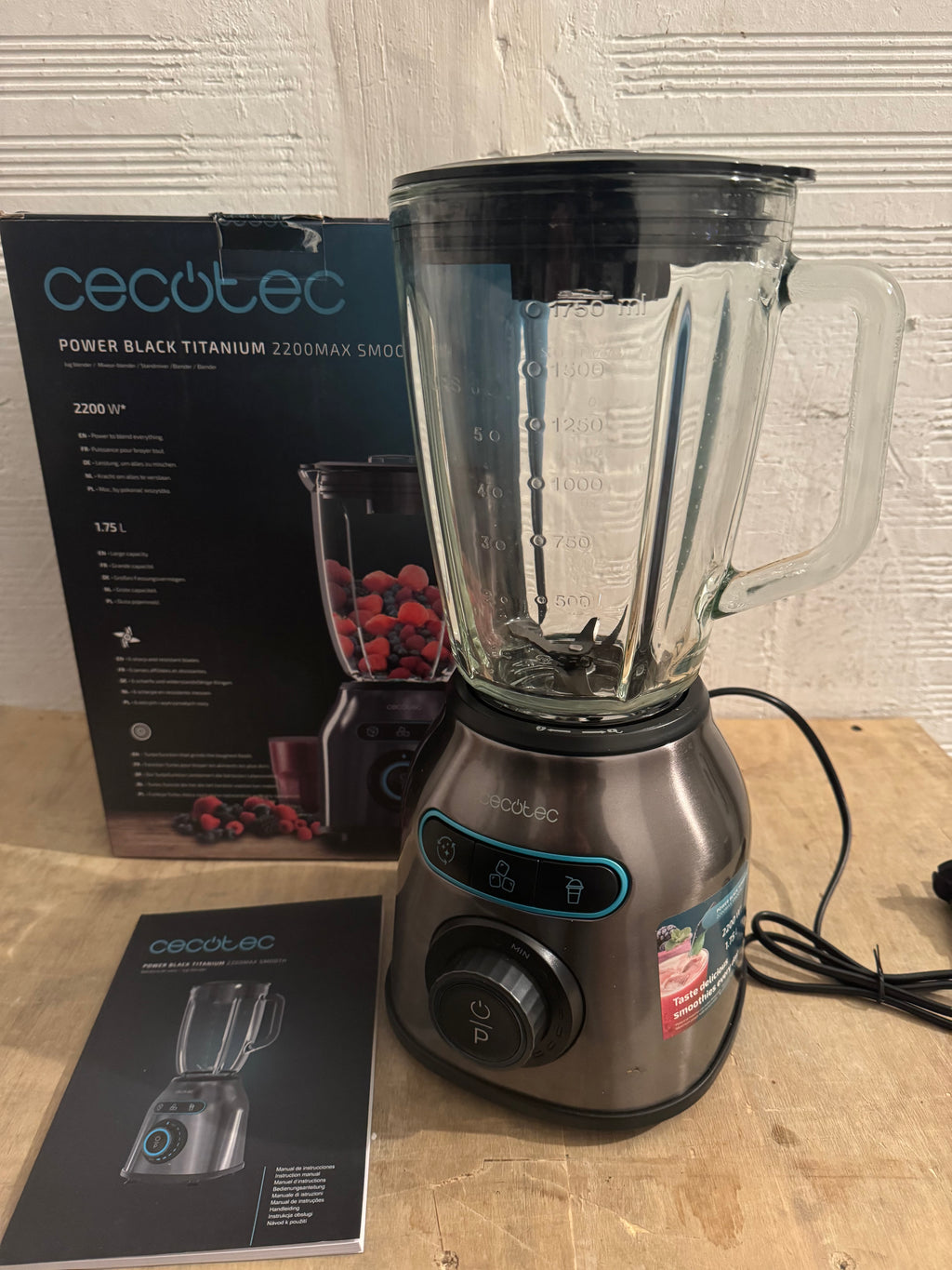 Batidora vaso Cecotec Power Black Titanium 2500MAX