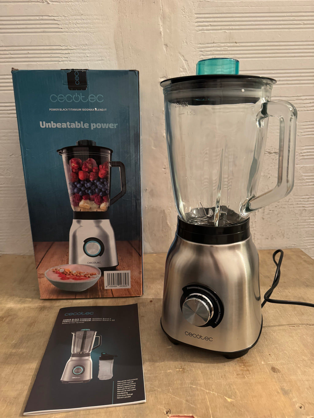 Batidora vaso Cecotec Power Black Titanium 1800MAX