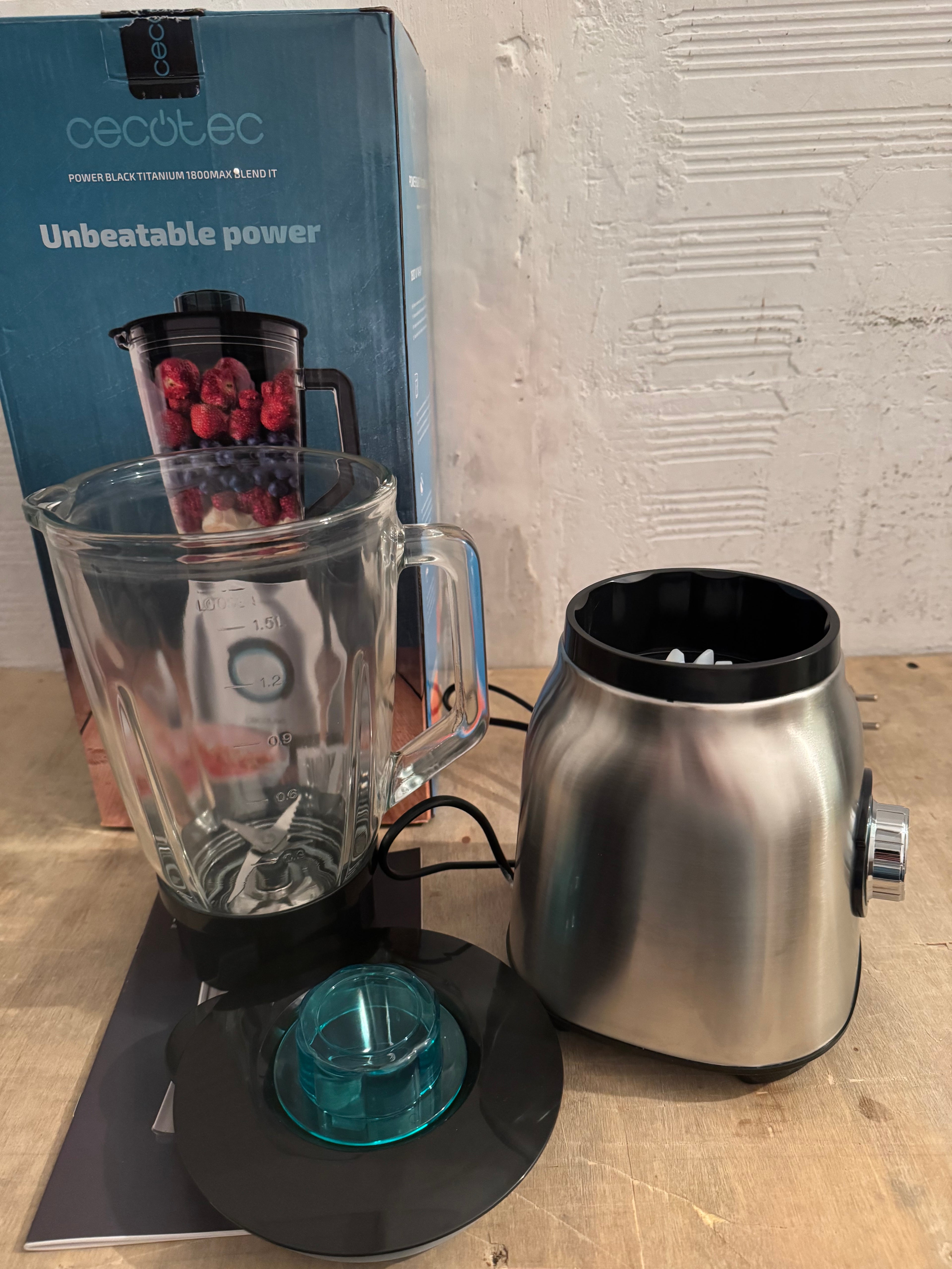 Batidora vaso Cecotec Power Black Titanium 1800MAX