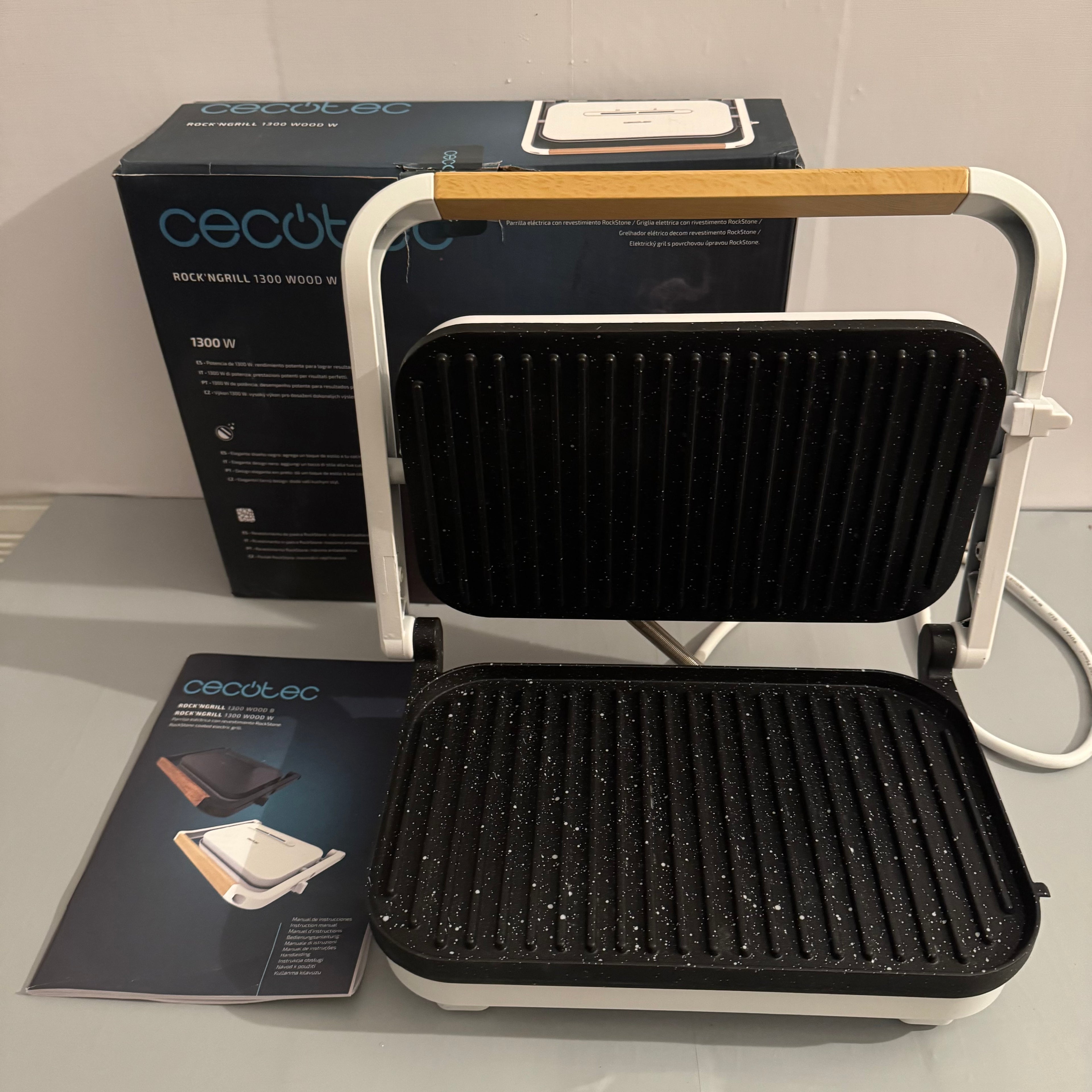 Parrilla eléctrica Cecotec Rock'NGrill 1300 Wood W