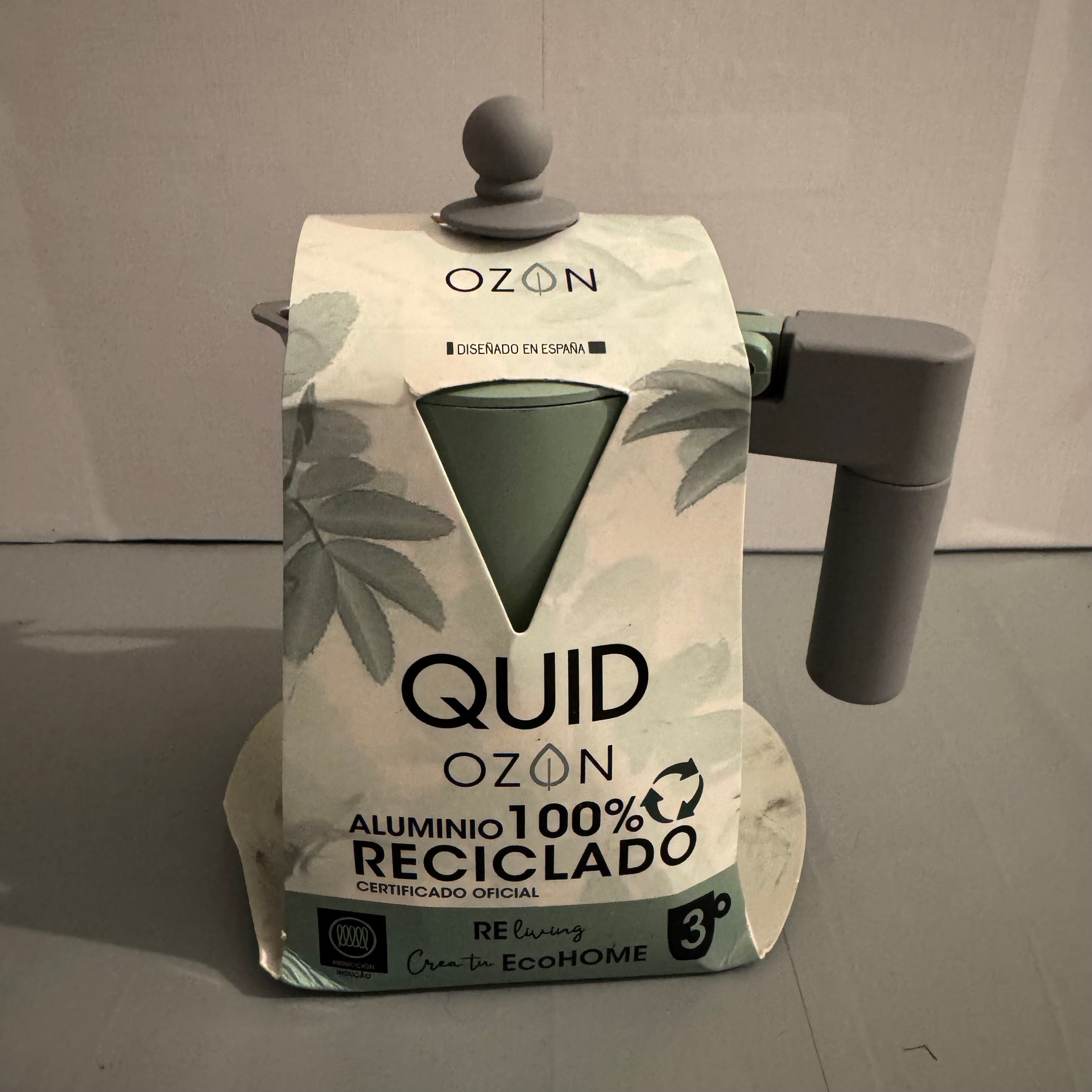 Cafetera italiana Quid Ozon aluminio 3 tazas verde