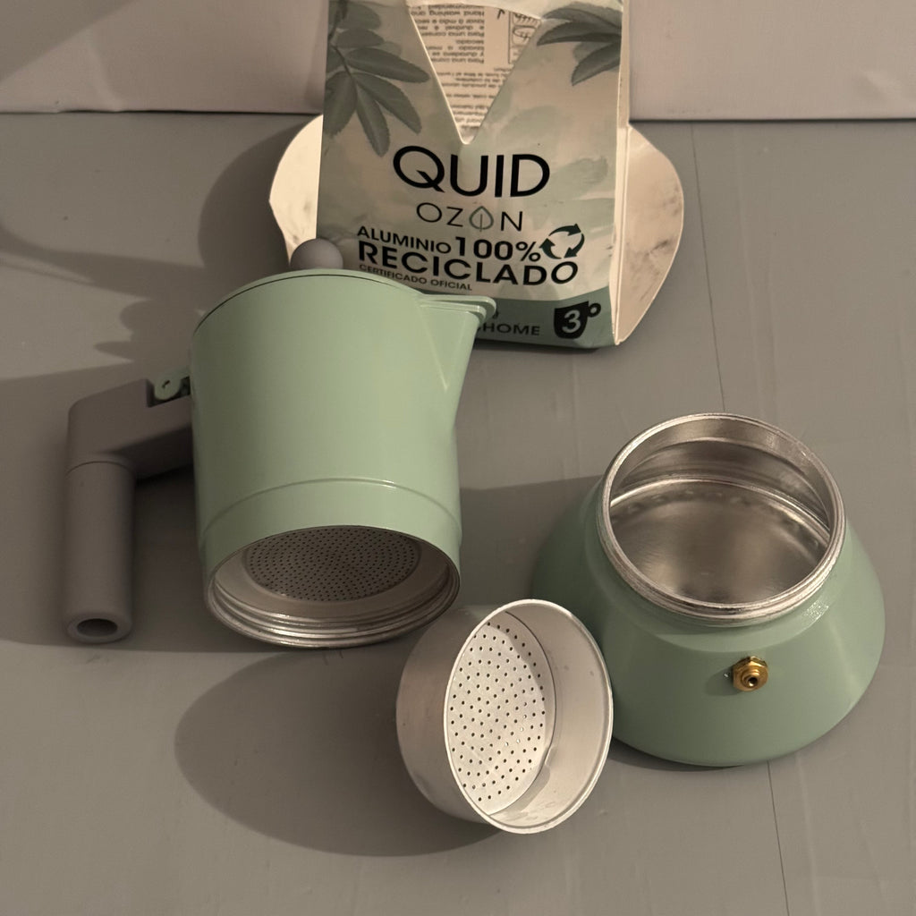 Cafetera italiana Quid Ozon aluminio 3 tazas verde