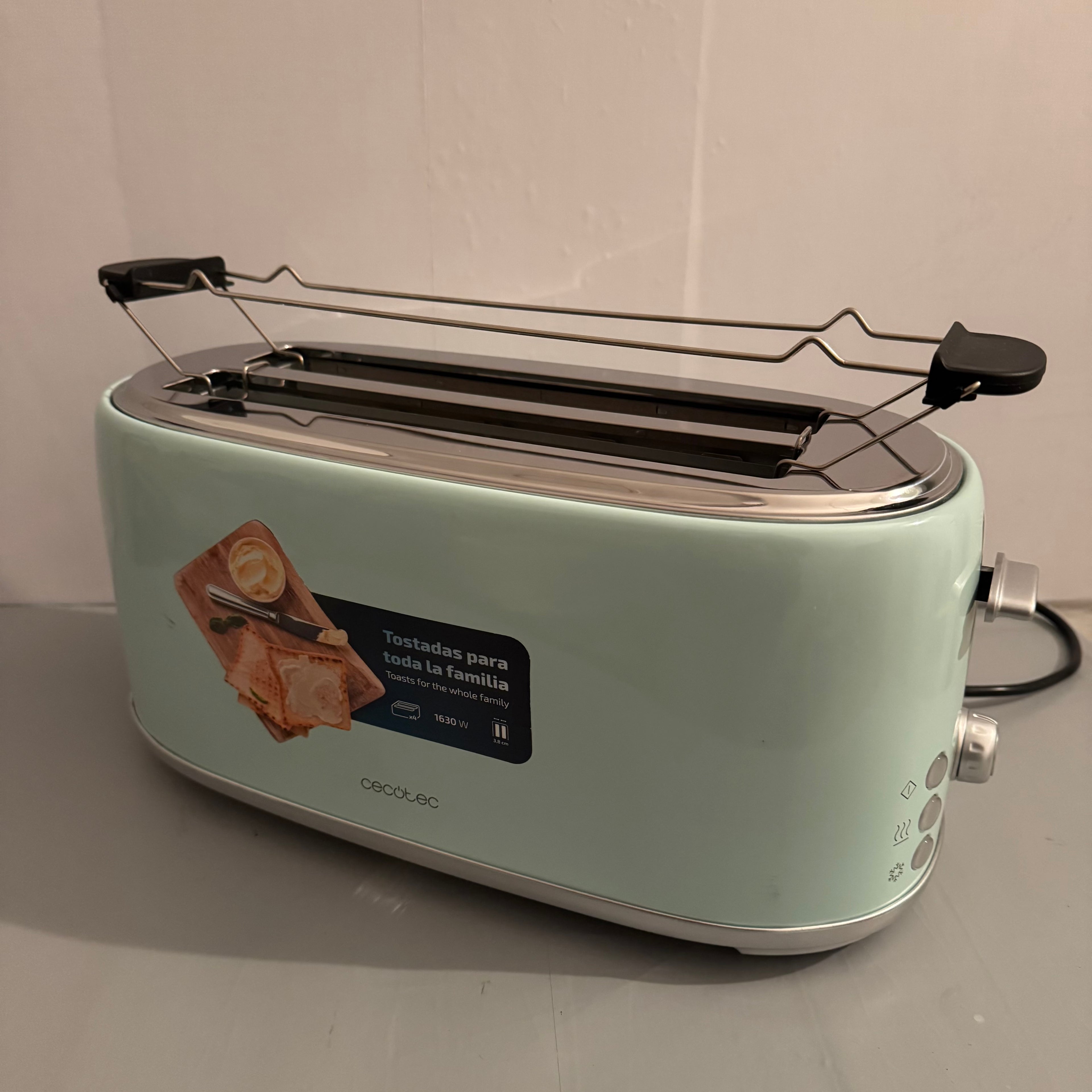Tostadora Cecotec Toast&Taste 1600 Retro Double Blue 4 rebanadas