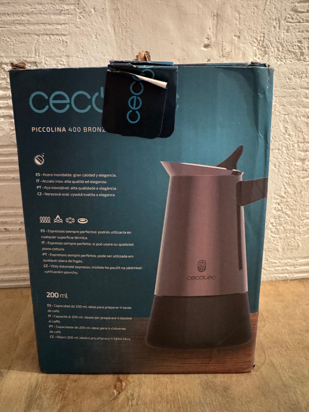 Cafetera italiana Cecotec Piccolina 400 Bronze