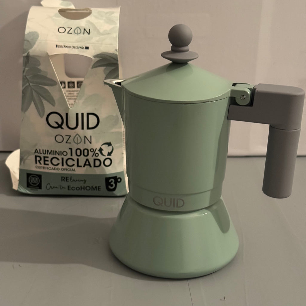Cafetera italiana Quid Ozon aluminio 3 tazas verde