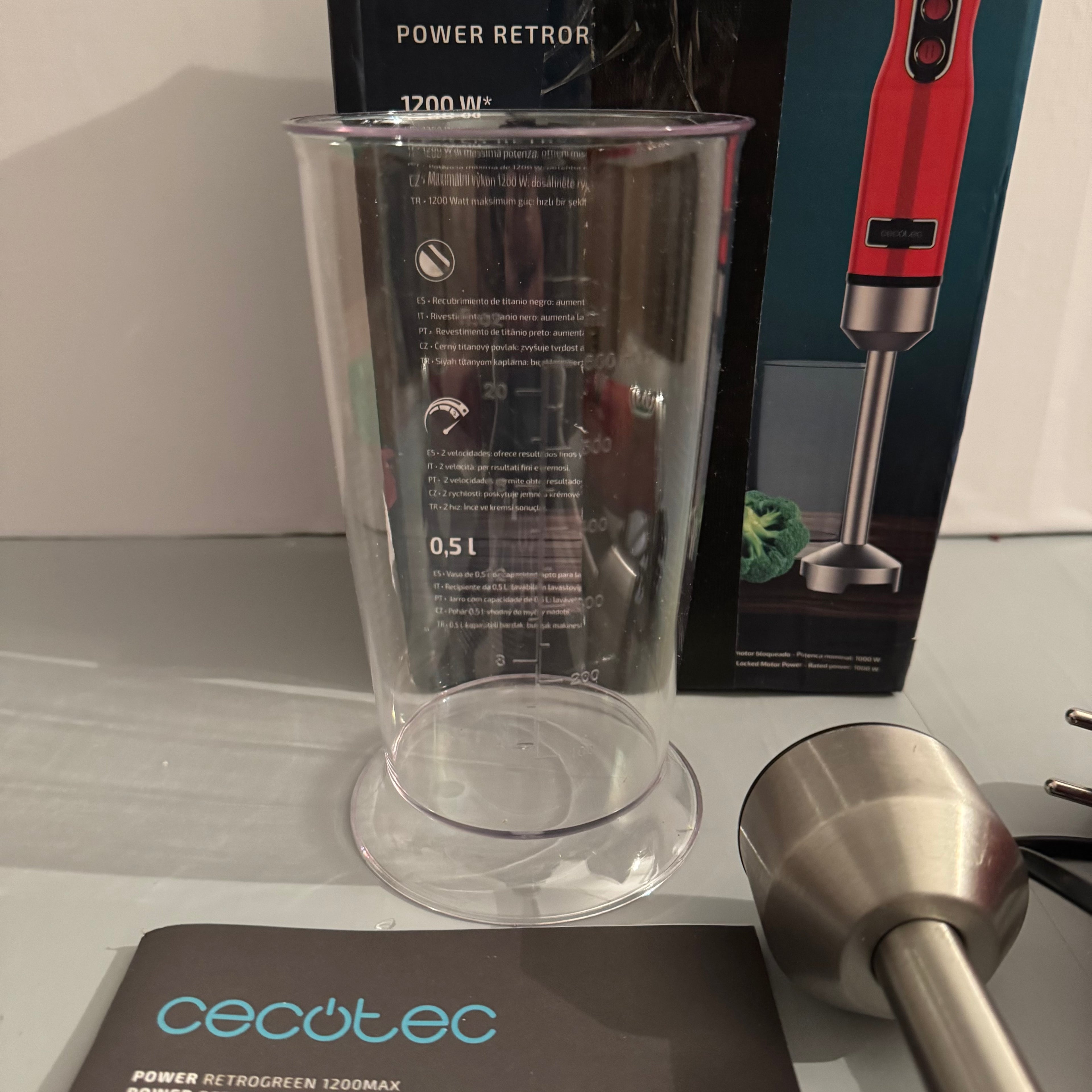 Batidora mano Cecotec Power RetroRed 1200MAX