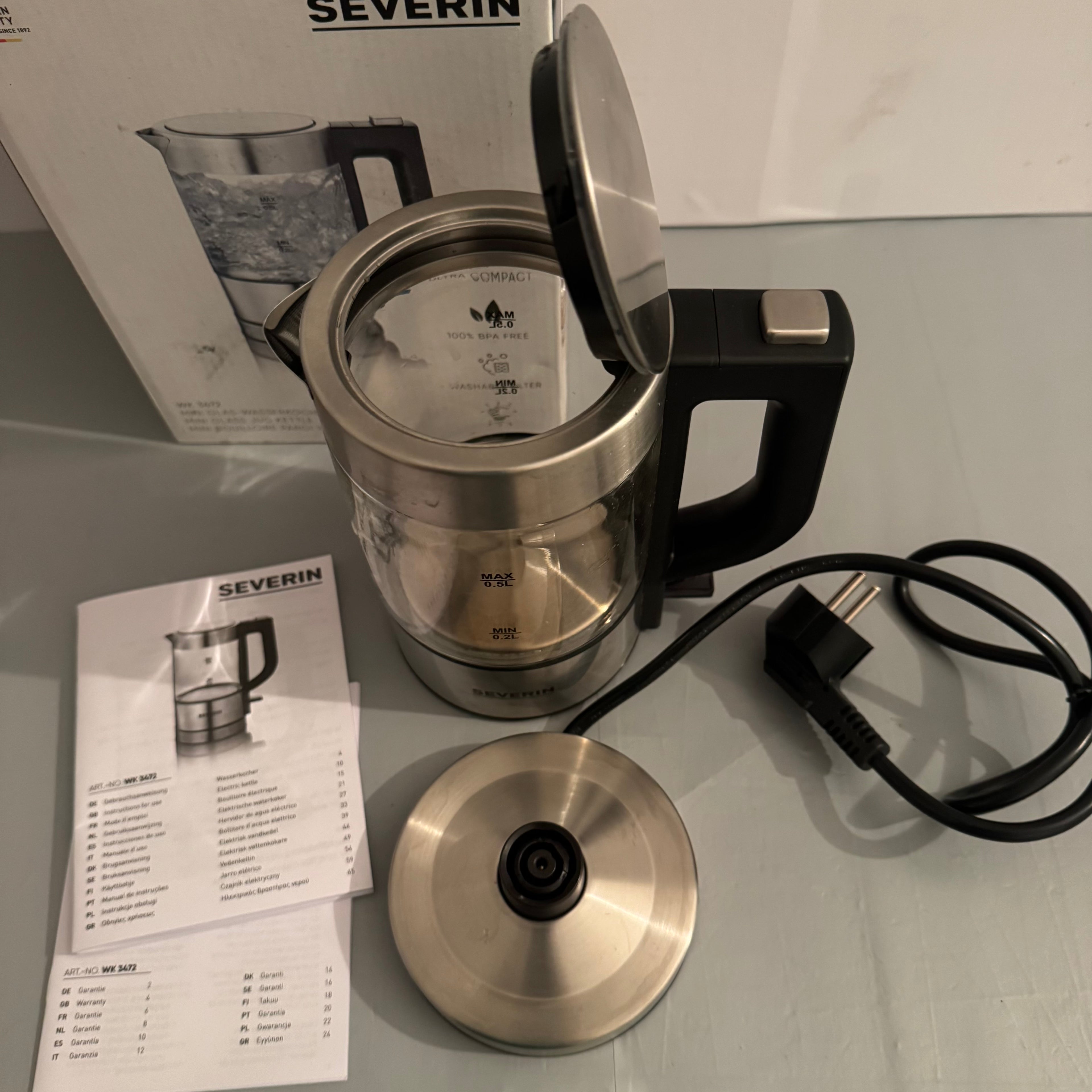 Mini hervidor de agua Severin WK 3472 0,5L 1100W