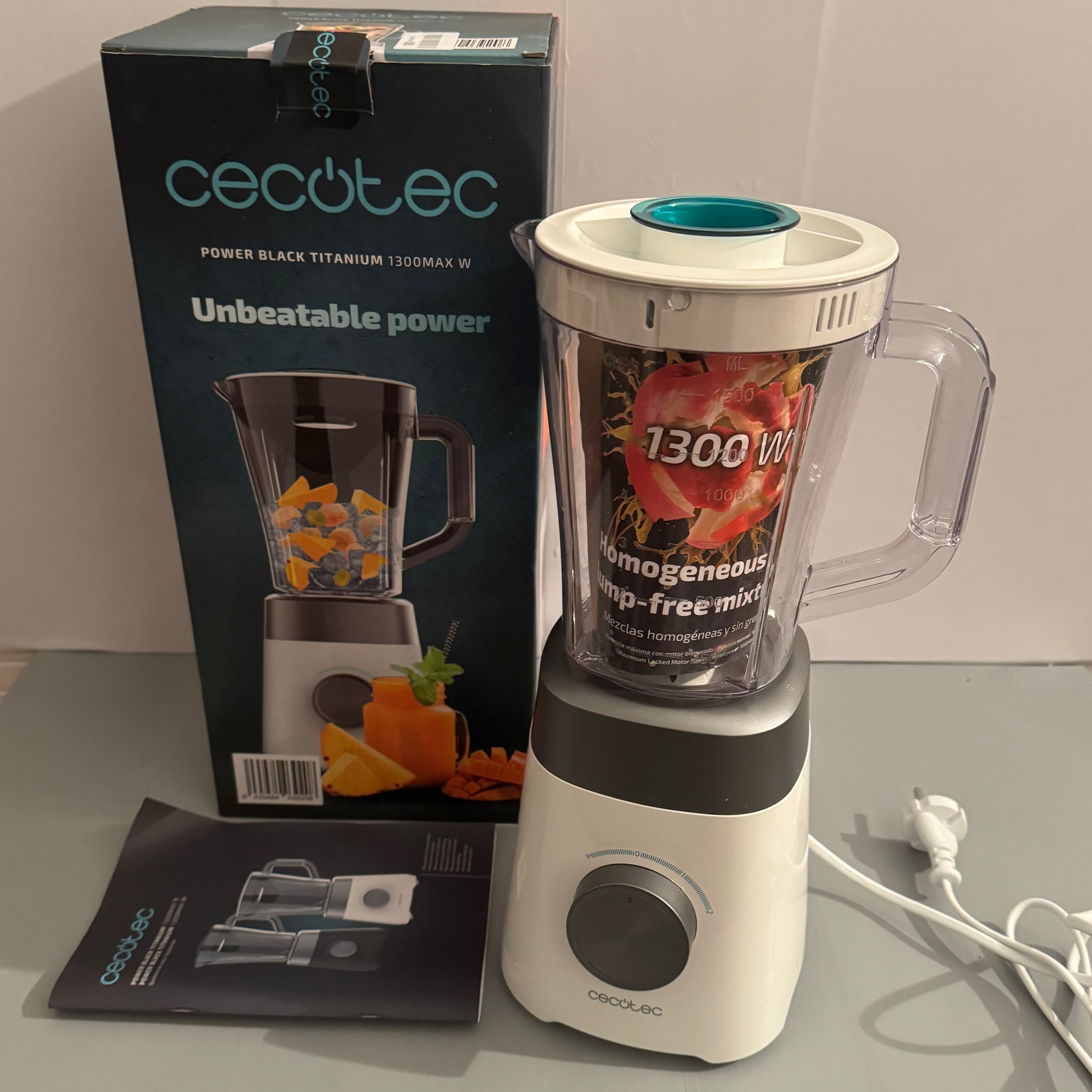 Batidora de vaso Cecotec Power Black Titanium 1300Max