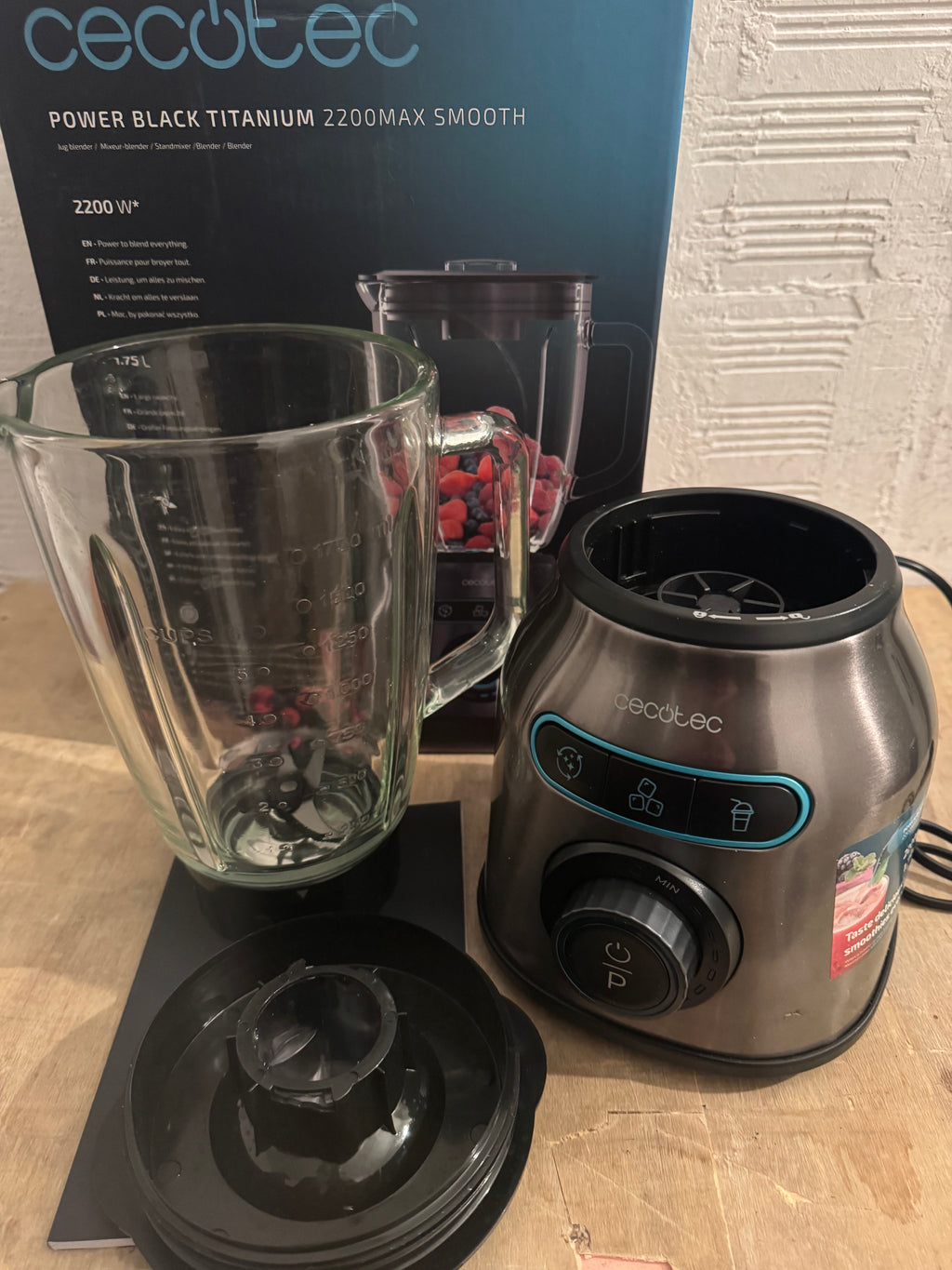 Batidora vaso Cecotec Power Black Titanium 2500MAX