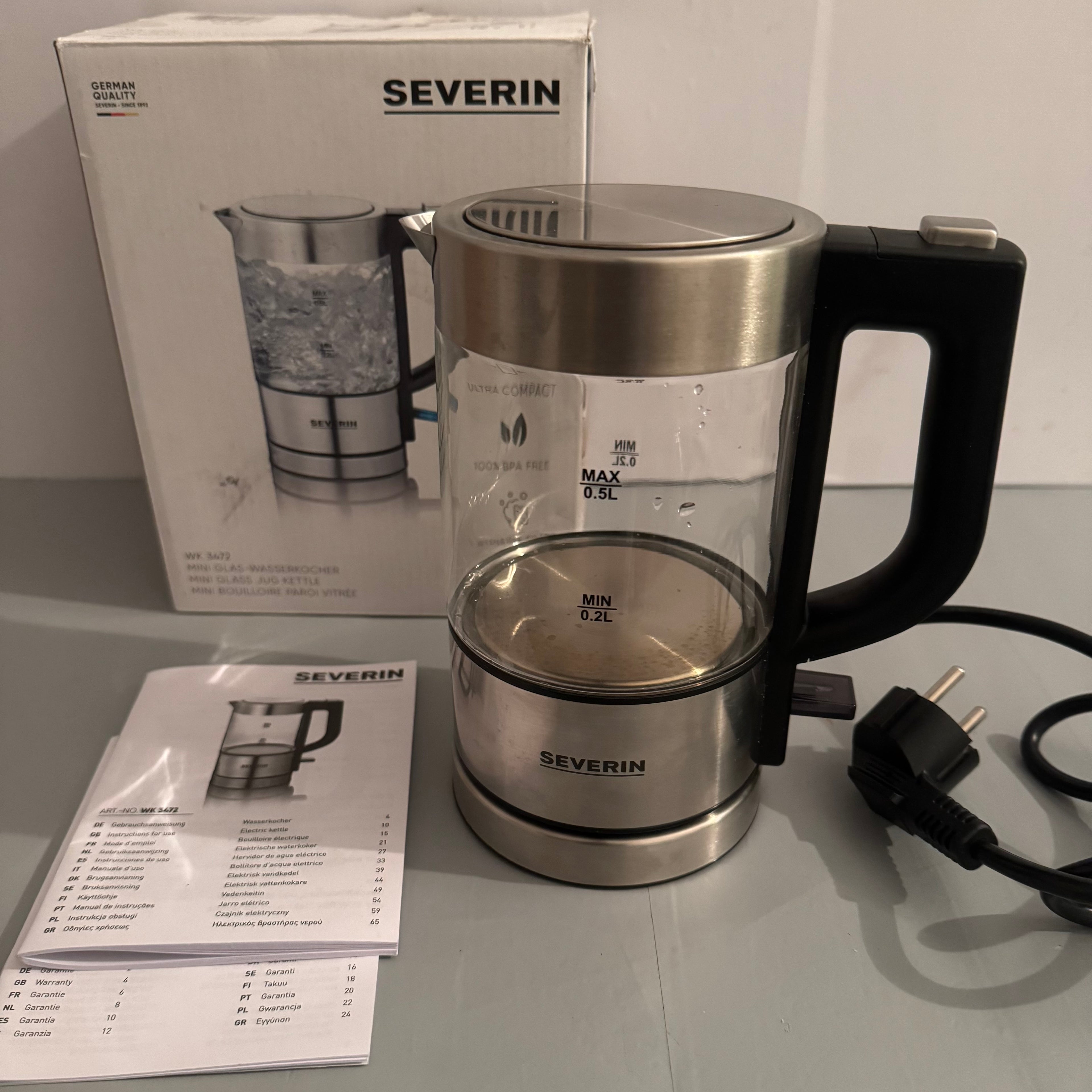 Mini hervidor de agua Severin WK 3472 0,5L 1100W