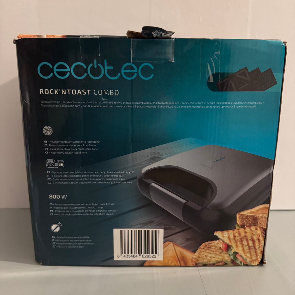 Sandwichera Cecotec Rock’nToast Combo 800 W