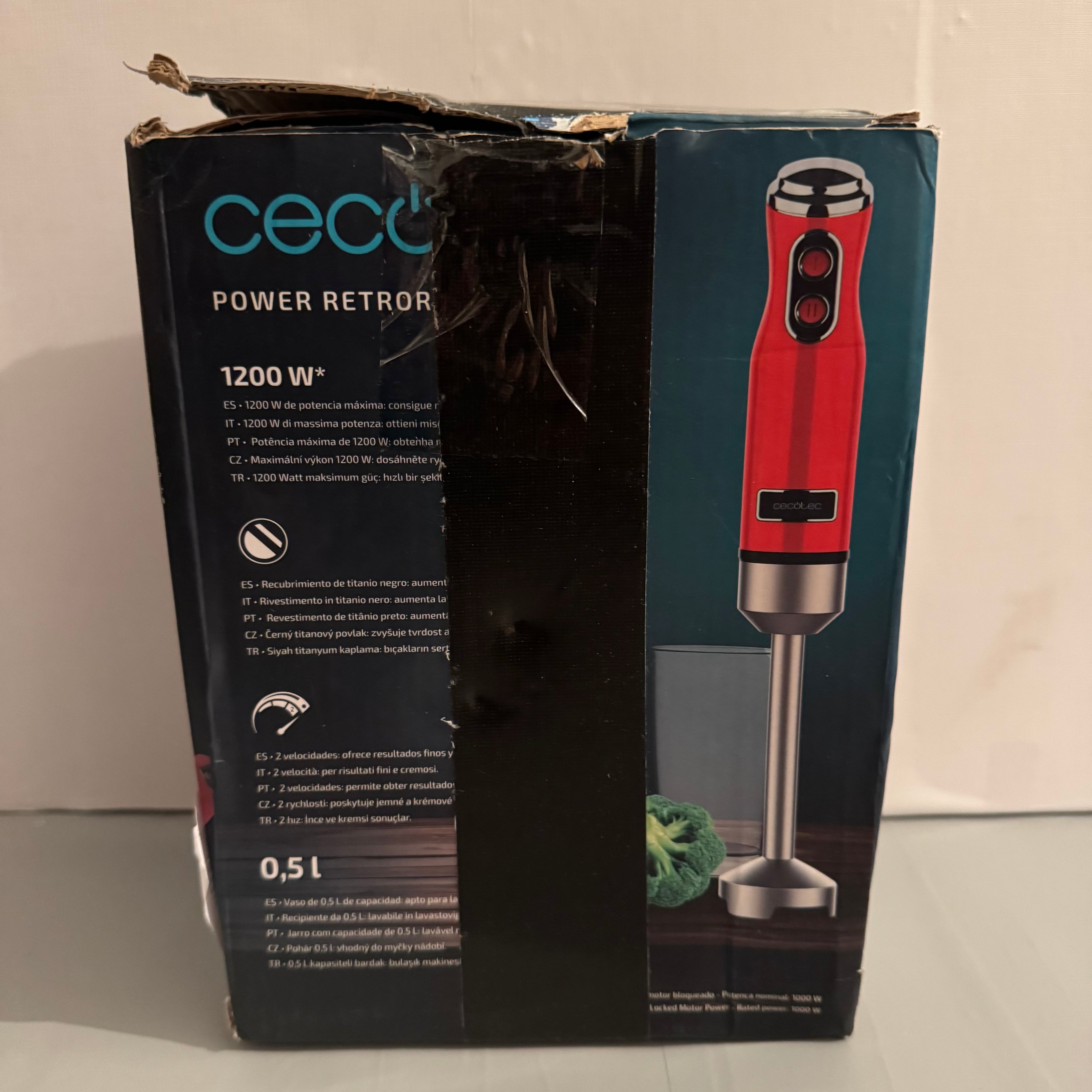 Batidora mano Cecotec Power RetroRed 1200MAX