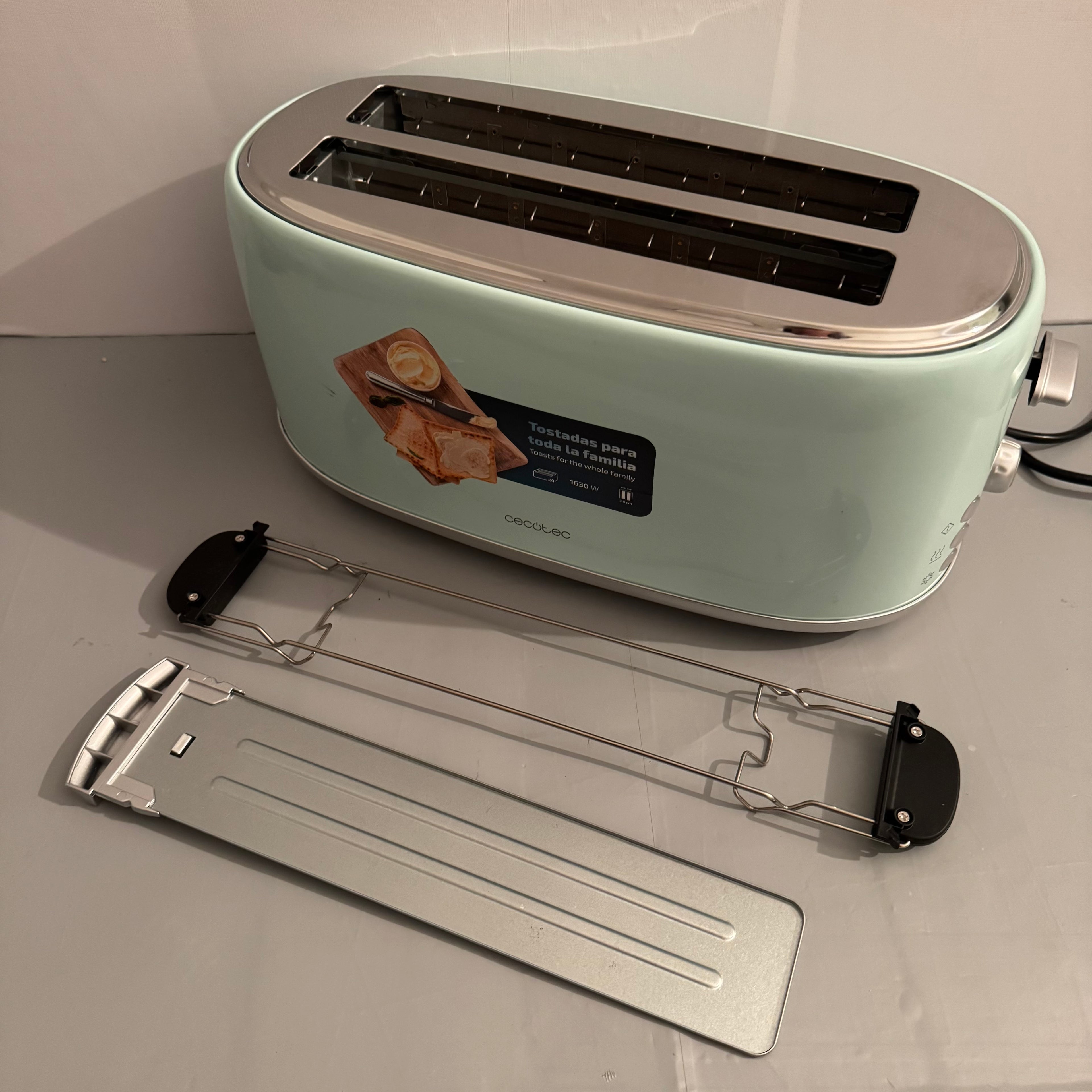 Tostadora Cecotec Toast&Taste 1600 Retro Double Blue 4 rebanadas