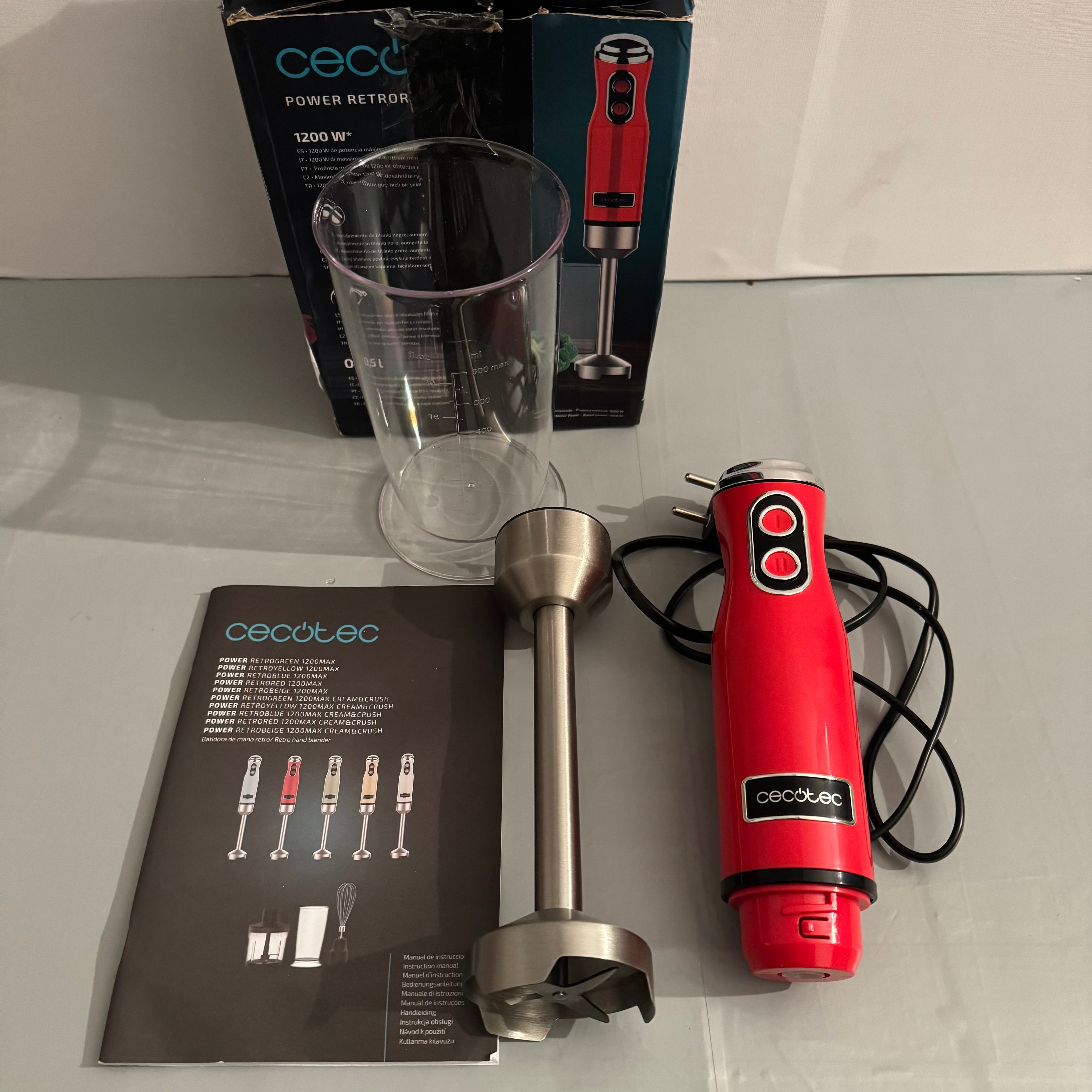 Batidora mano Cecotec Power RetroRed 1200MAX