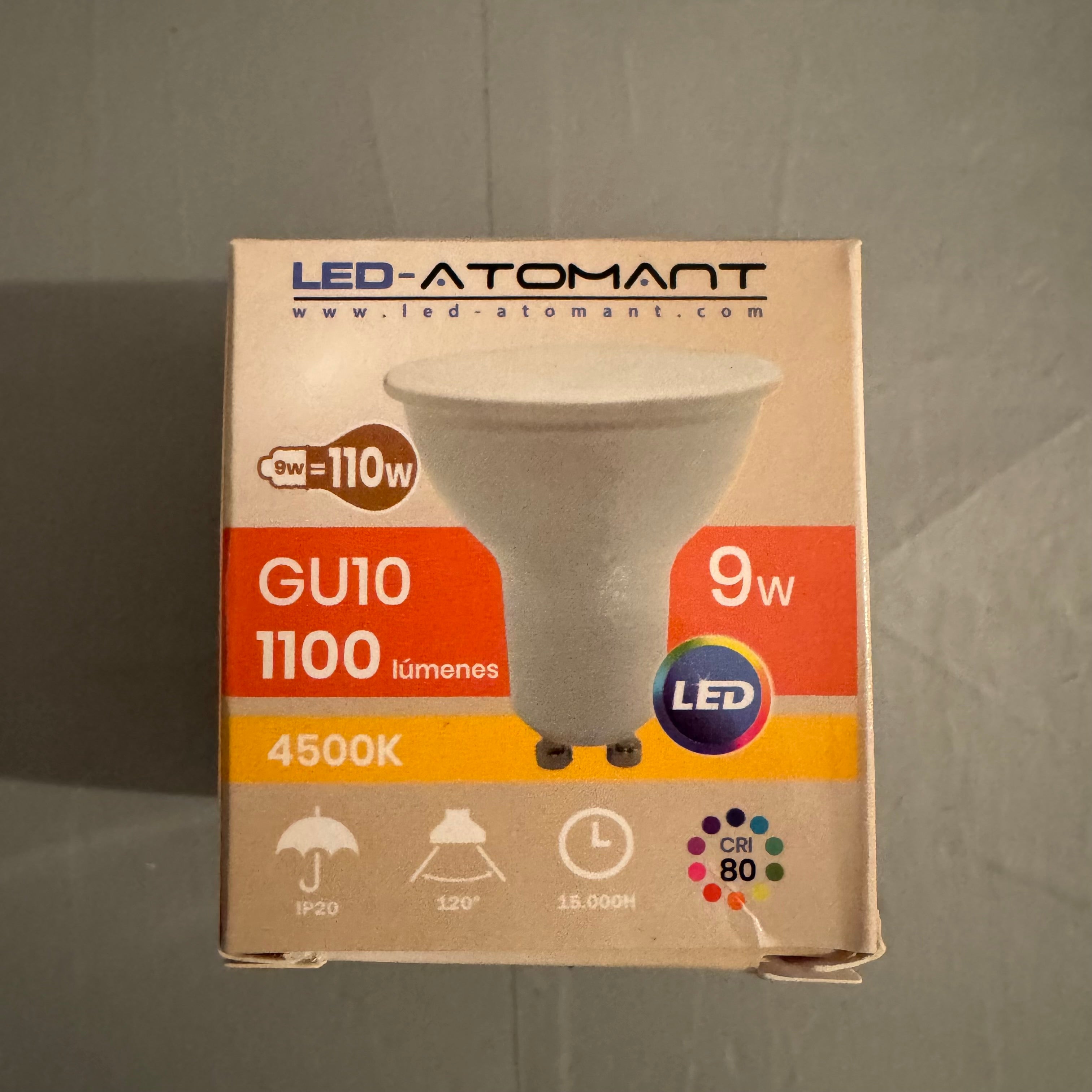 Pack 5 bombillas LED ATOMANT GU10 9W 4500K 1100 lm