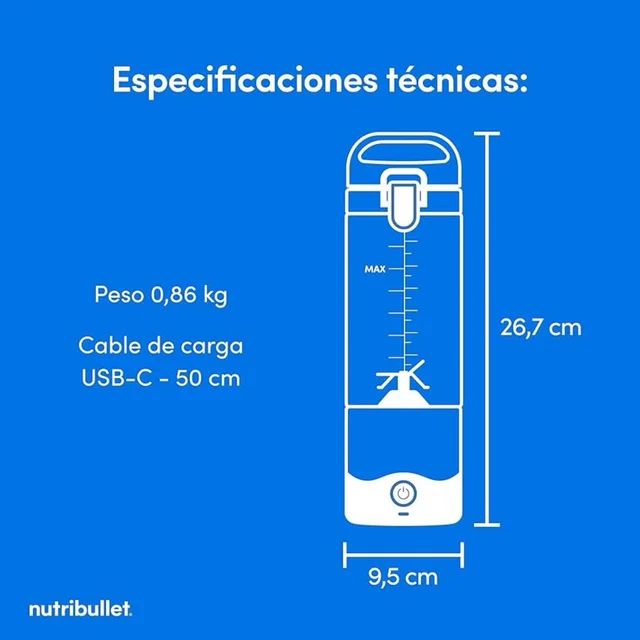 Batidora de vaso Nutribullet NBP003NBL 900W