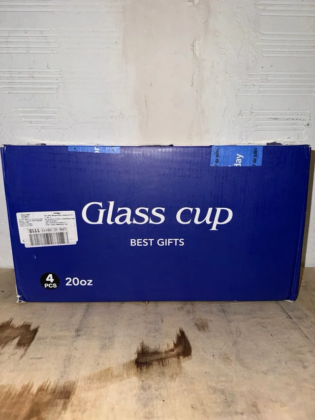 Vasos vidrio 20oz con tapa y pajita set 4 uds